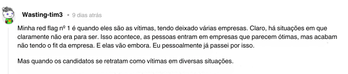 red flags das entrevistas