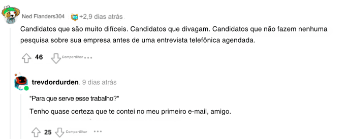 red flags das entrevistas