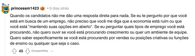 red flags das entrevistas