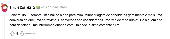 red flags das entrevistas