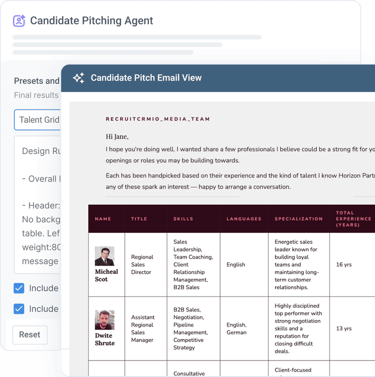 Candidate Pitching Agent