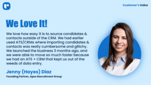 recruit crm customer reviews Jenny Diaz