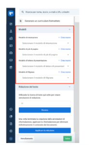  formatta i CV e i curriculum all'interno di Recruit CRM.