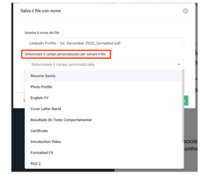 formatta i CV e i curriculum all'interno di Recruit CRM.