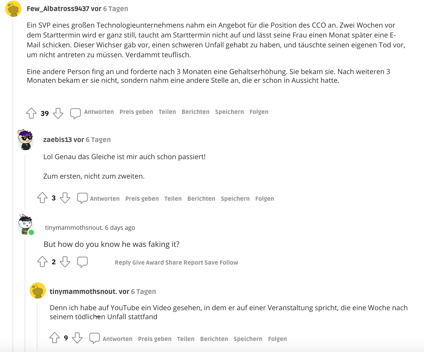 Verrückteste Reddit-Antworten