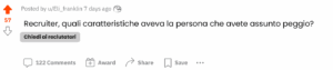 Quali sono le caratteristiche delle sue peggiori assunzioni?Abbiamo raccolto le 10 risposte più assurde di Reddit alla nostra domanda.