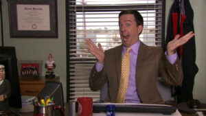 Andy Bernard! De Nard-hond!