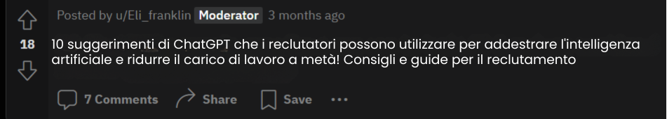 Reclutamento su Reddit: Costruire uno squadro vincente attraverso il coinvolgimento della comunità linea