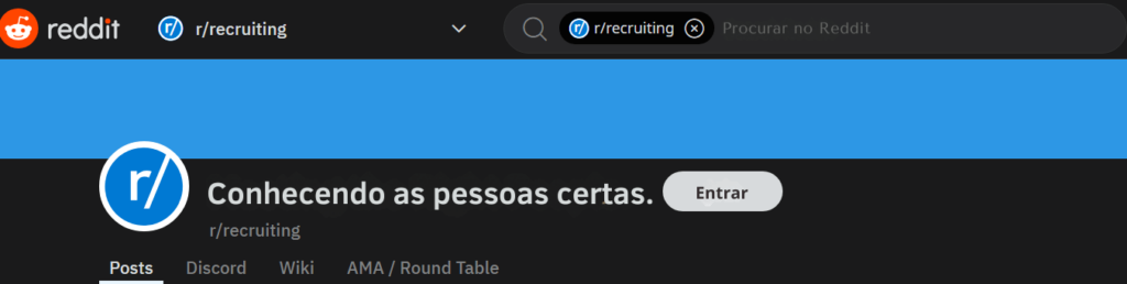 Recrutamento no Reddit