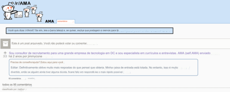 Recrutamento no Reddit