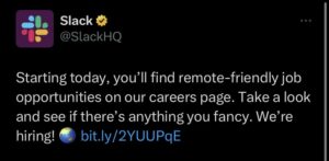 Slack promuove un lavoro su Twitter