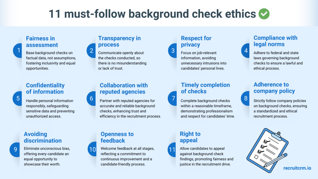 11 MUST follow background check ethics