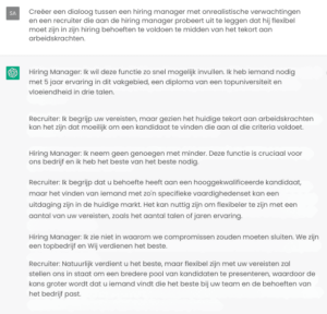 dialogen met aanwervende