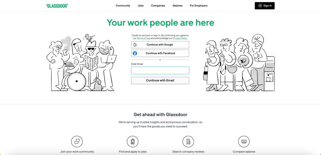 online job boards - Glassdoor 