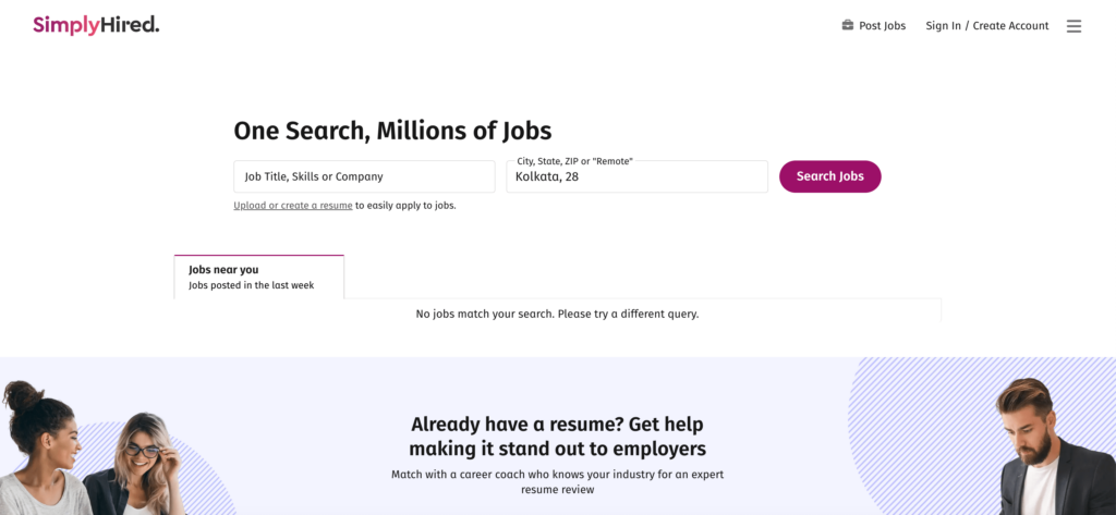 online job boards - SimplyHired