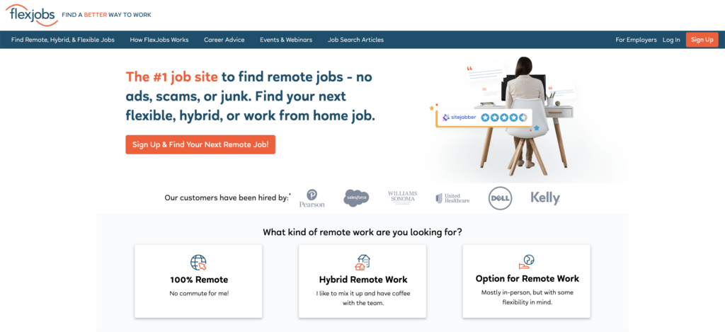 sites d'emploi en ligne - FlexJobs