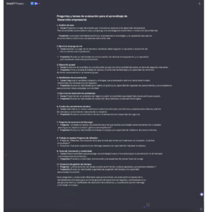 Preguntas y tareas de evaluación para br el aprendiz de desarrollo empresarial