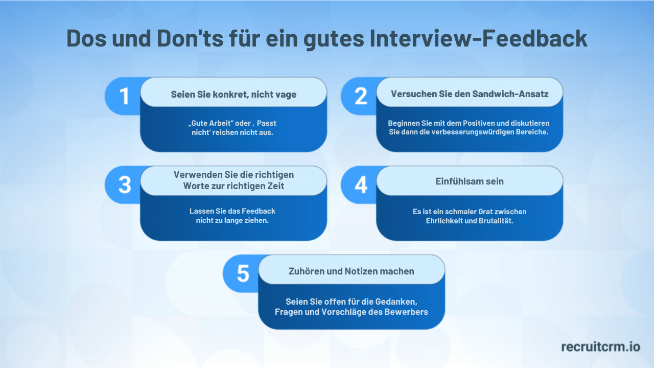Zugang zu kostenlosen Interview-Feedback-Beispielen erhalten 7 Feedback zum Vorstellungsgespräch
