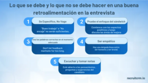 Lo que se debe y lo que no se debe hacer en una buena retroalimentación en la entrevista