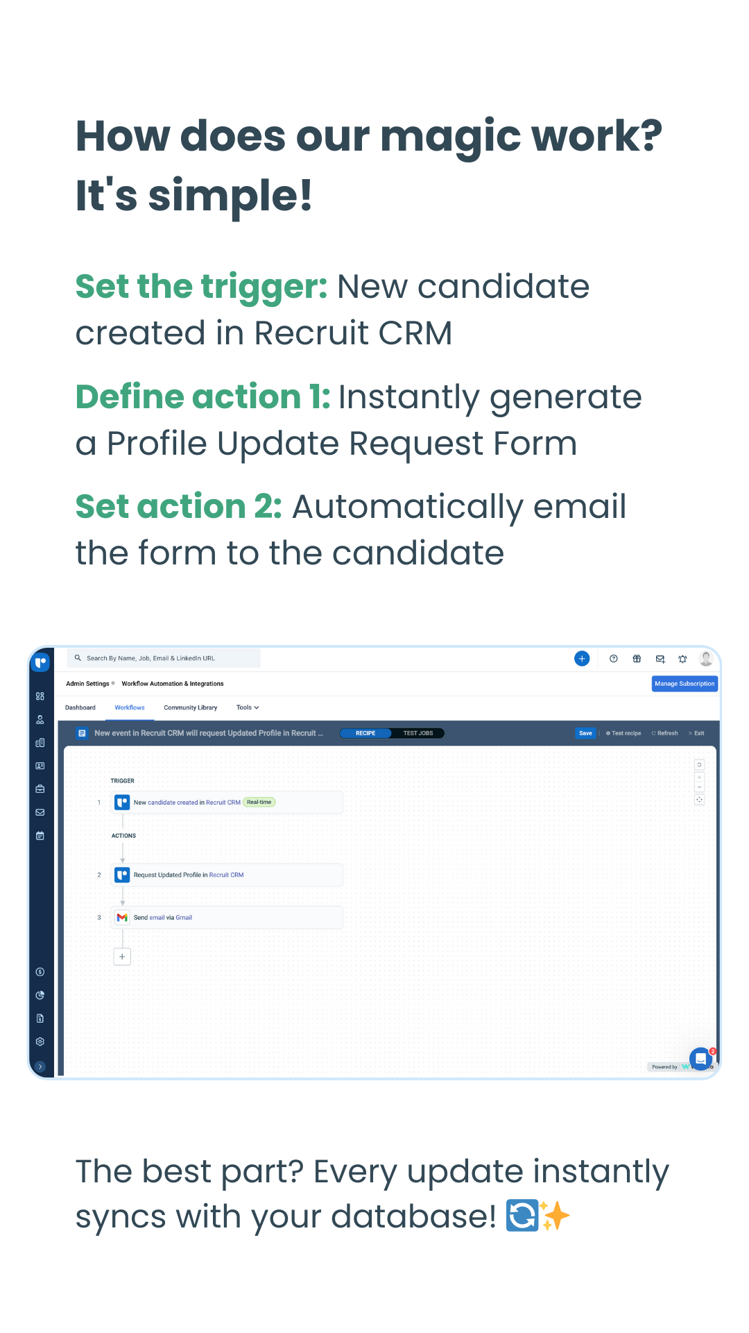 Try out Recruit CRM's Workflow Automation TODAY - Recruit CRM