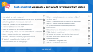  u moet stellen voordat u een ATS kiest