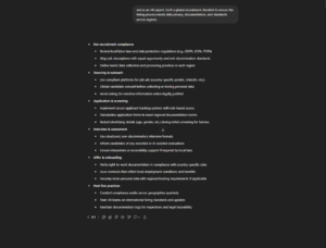 Global recruitment compliance chatgpt prompt