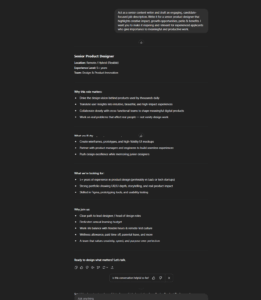 job description chatgpt prompt