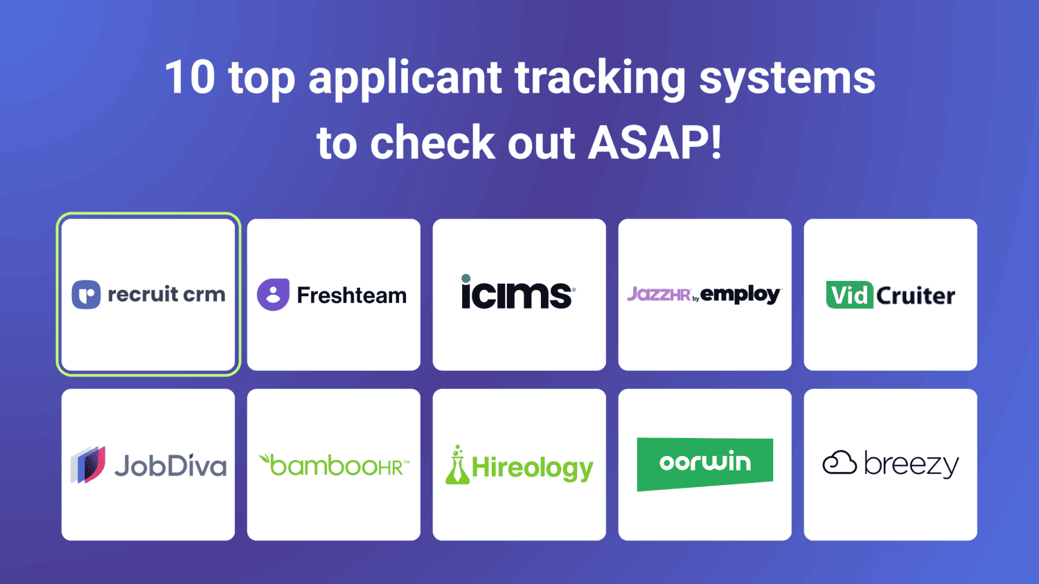 best applicant tracking systems