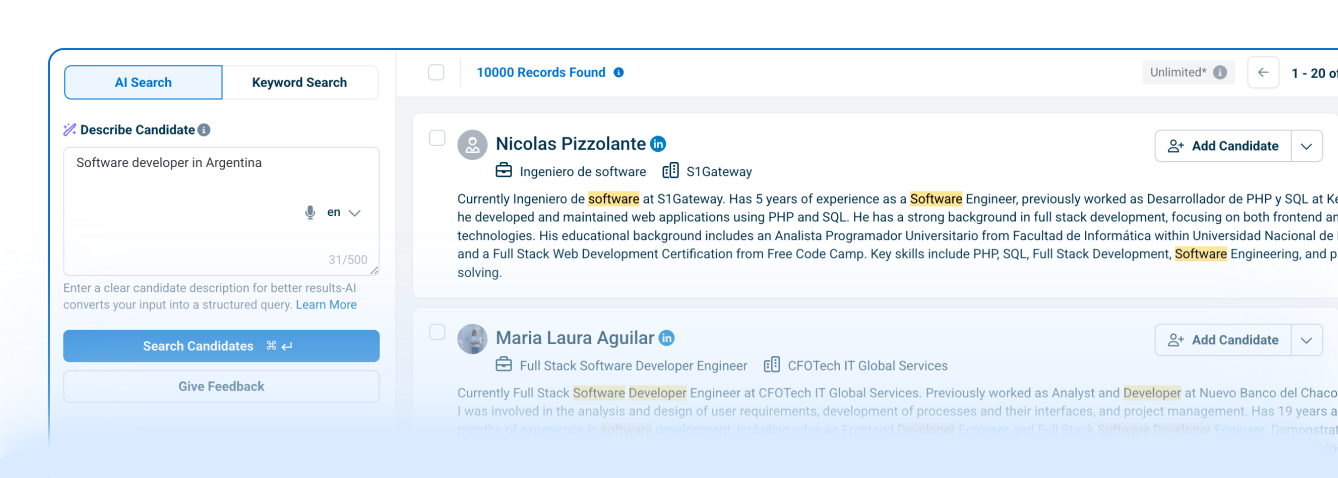 AI sourcing