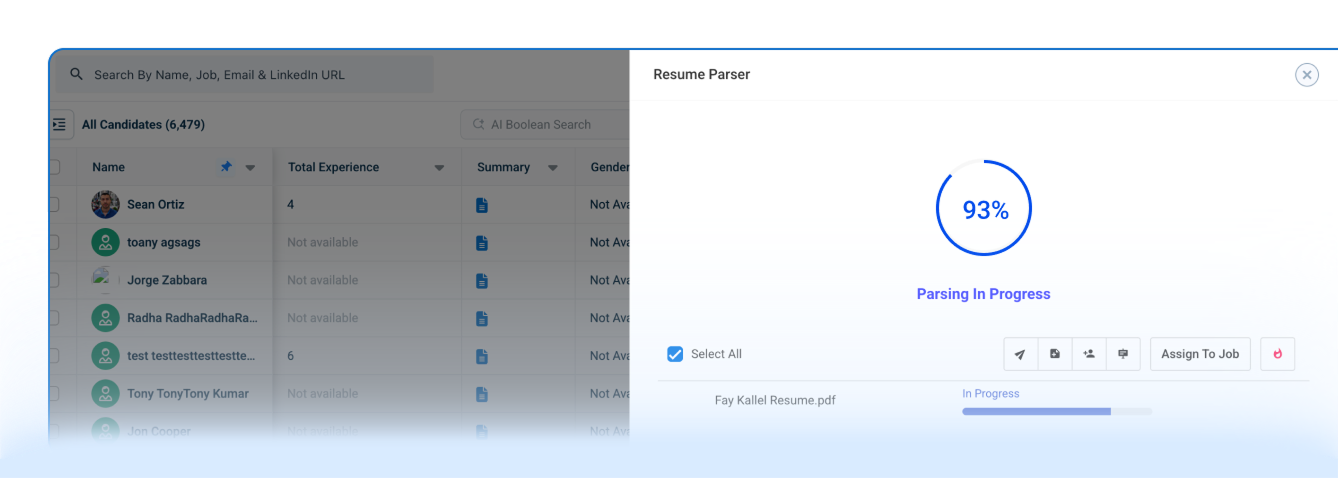 AI resume parsing & custom field parsing