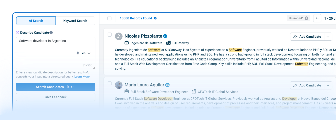 AI sourcing