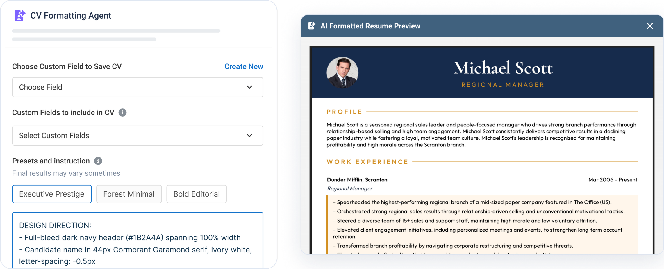 Resume/CV Formatting Agent